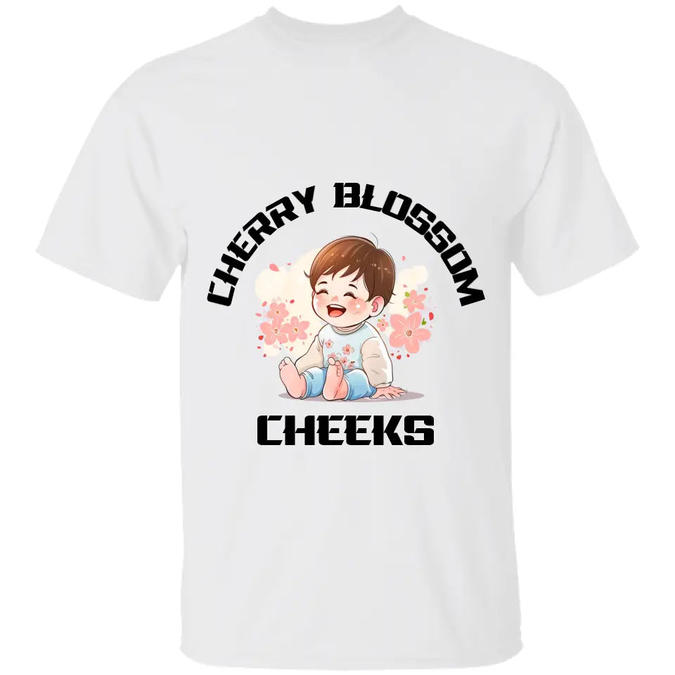 Cherry Blossom Cheeks Kids Tshirt